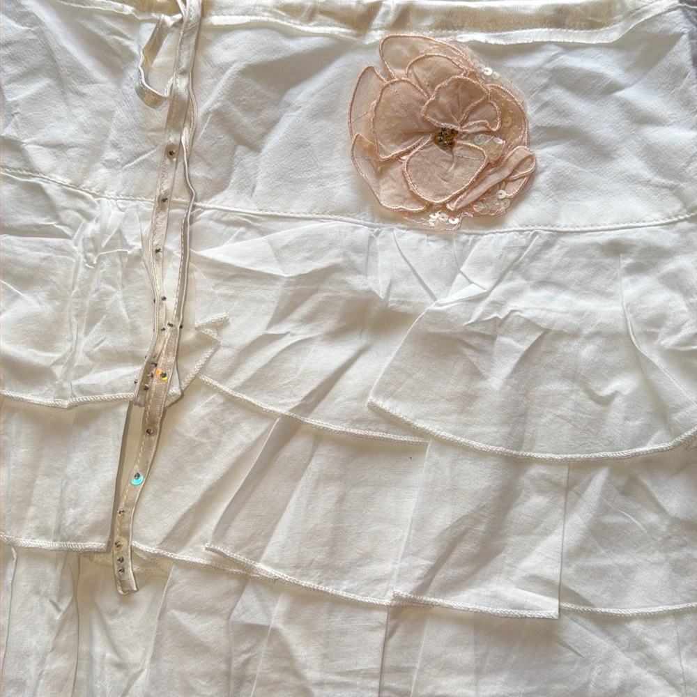 NWT! Vintage Y2K Abercrombie & Fitch 2000s Ruffle Mini Skirt - Picture 2 of 7
